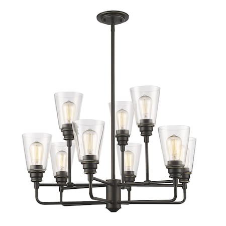 Z-Lite Annora 9 Light Chandelier, Olde Bronze & Clear 428-9-OB